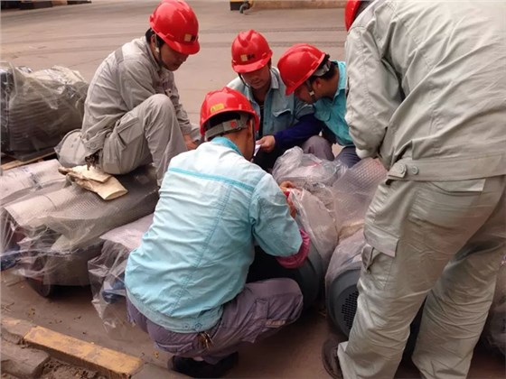 封开基地节能电机到货核查现场 封开基地节能电机到货核查现场